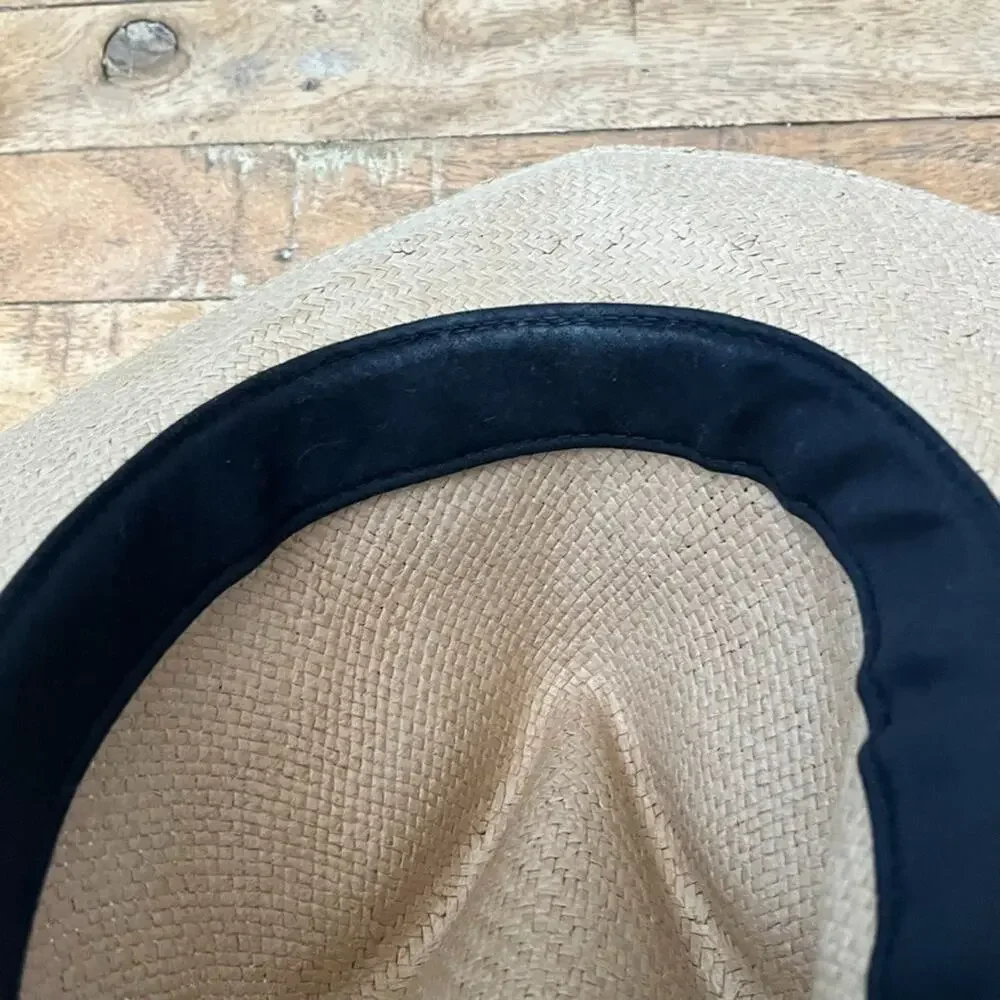 Janessa Leoné Women's Size Medium Beige Straw Simone Fedora Hat